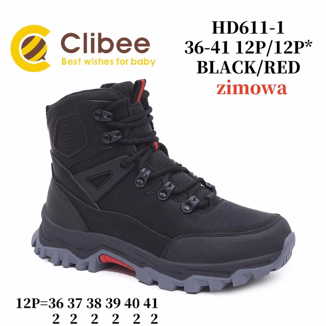 Clibee (зима) HD611 Black/Red 36-41