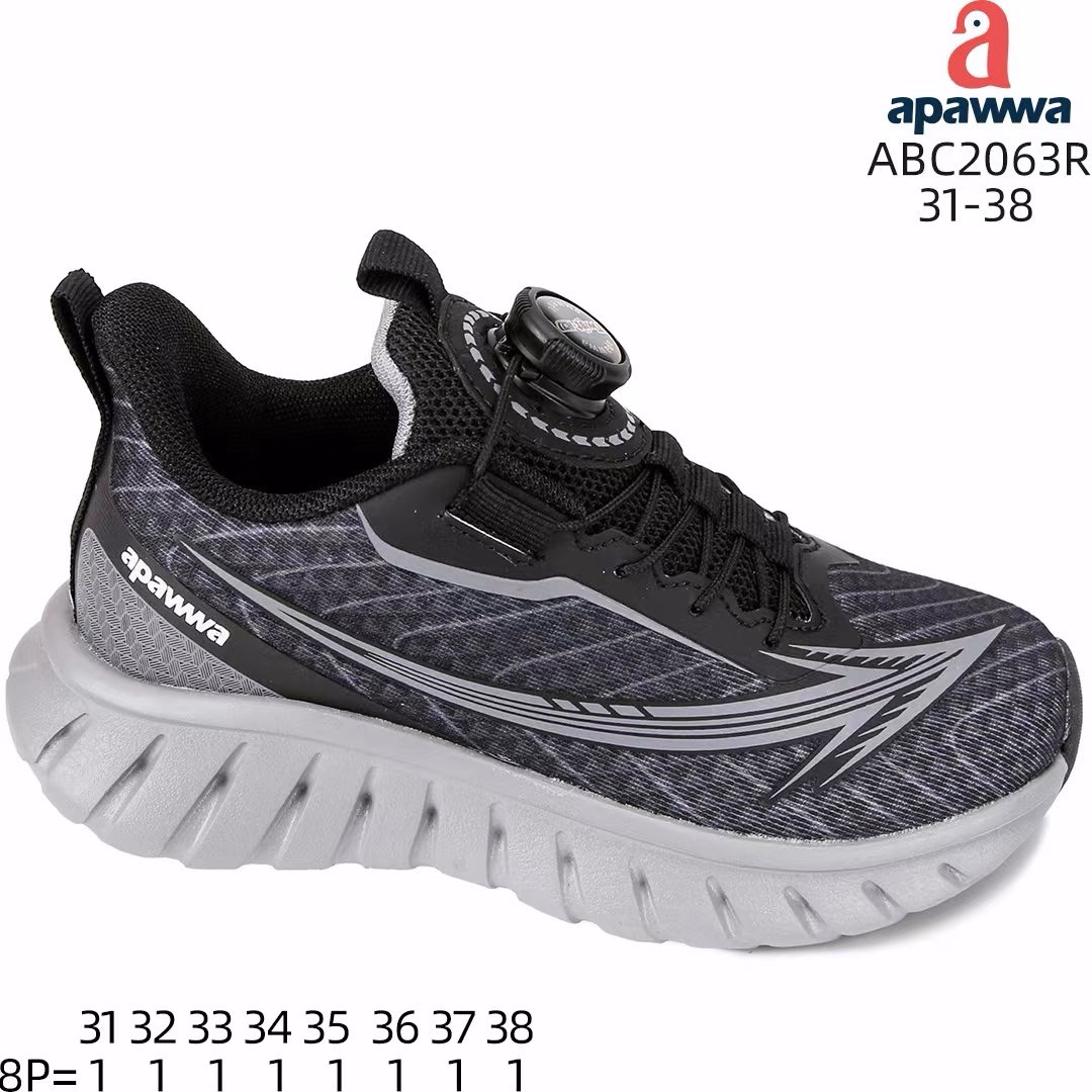 Apawwa ABC2063R Black/Grey 31-38