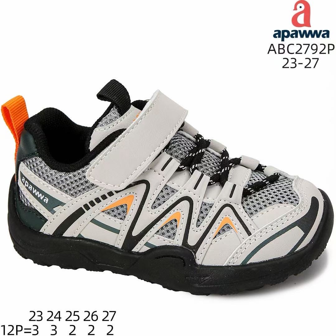 Apawwa ABC2792P Grey кросівки для хлопчиків оптом розміри 23-27