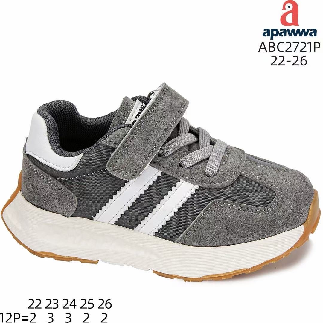 Apawwa ABC2721P Grey кросівки дитячі оптом розміри 22-26