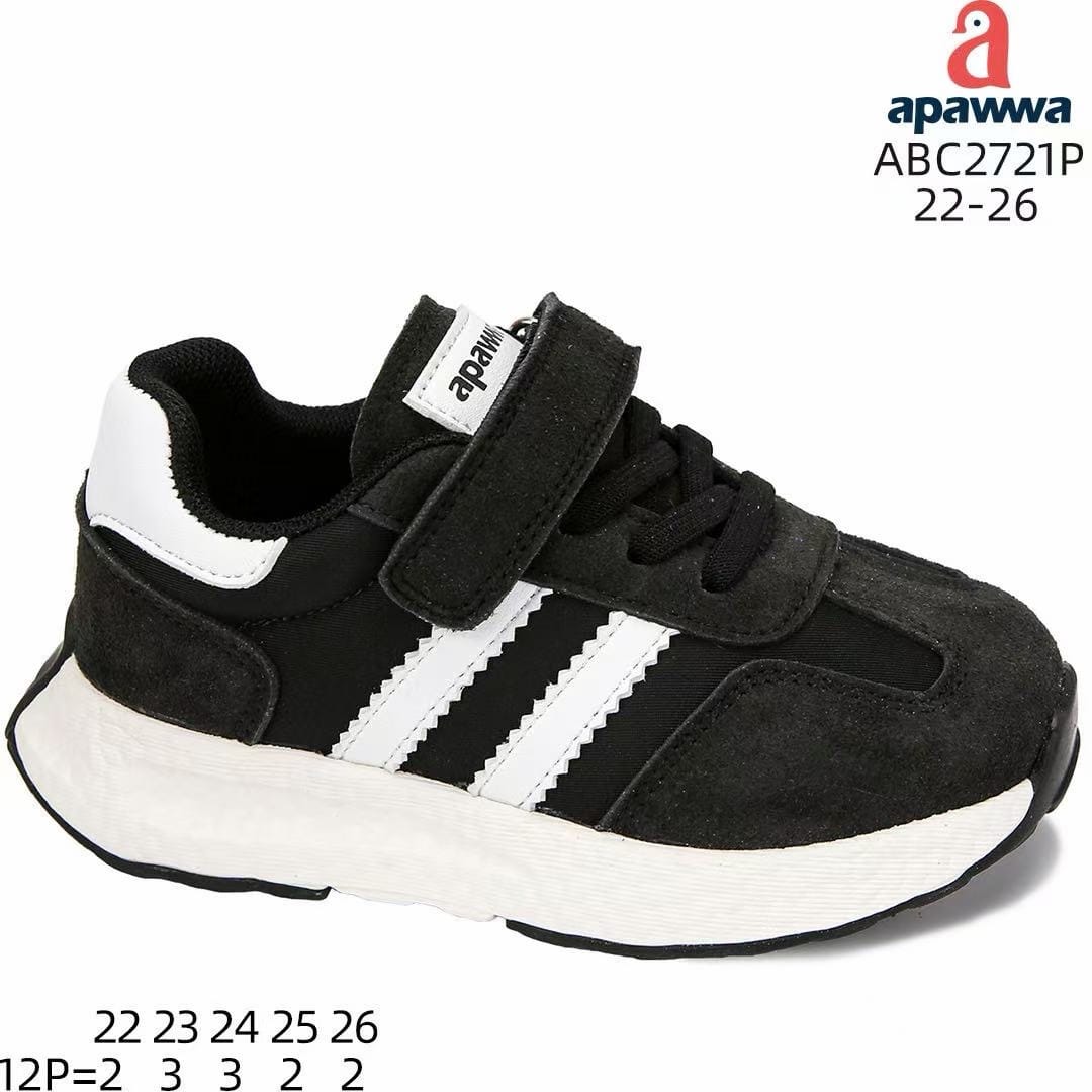Apawwa ABC2721P Black кросівки дитячі оптом розміри 22-26