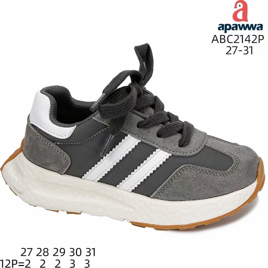 Apawwa ABC2142 Grey кросівки для дитячі оптом розміри 27-31