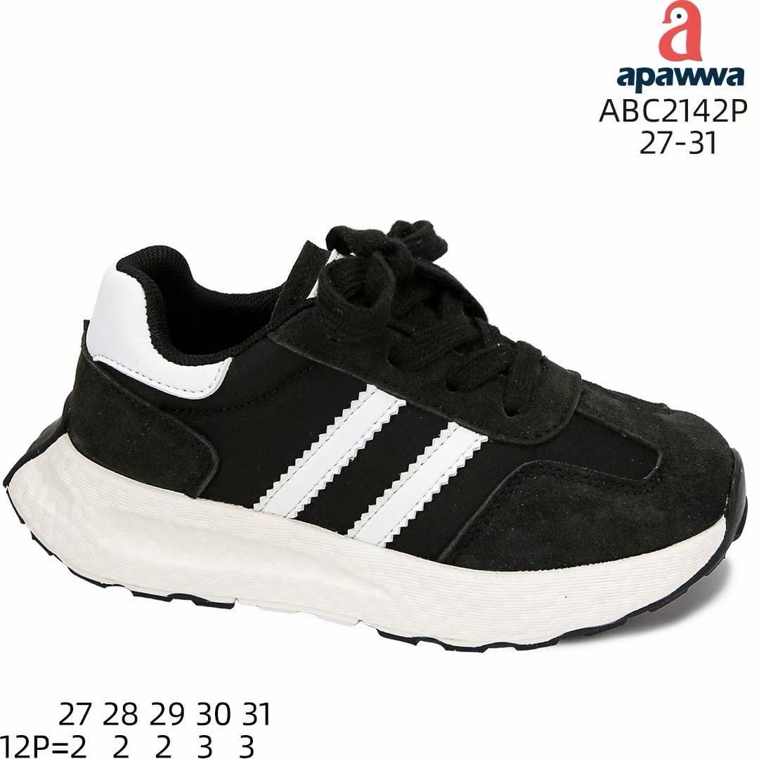Apawwa ABC2142 Black кросівки для дитячі оптом розміри 27-31