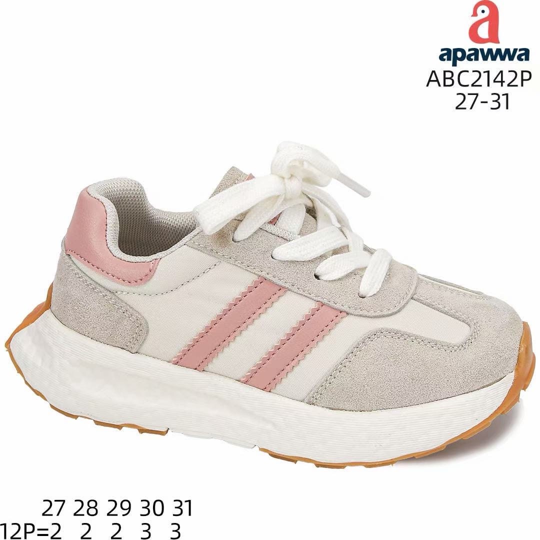 Apawwa ABC2142 Beige/Pink кросівки для дівчаток оптом розміри 27-31