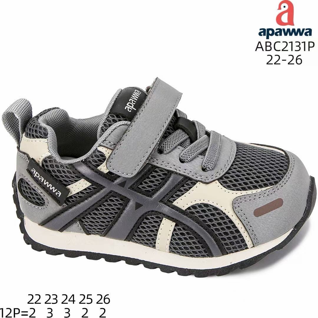 Apawwa ABC2131 Grey кросівки для хлопчиків оптом розміри 22-26