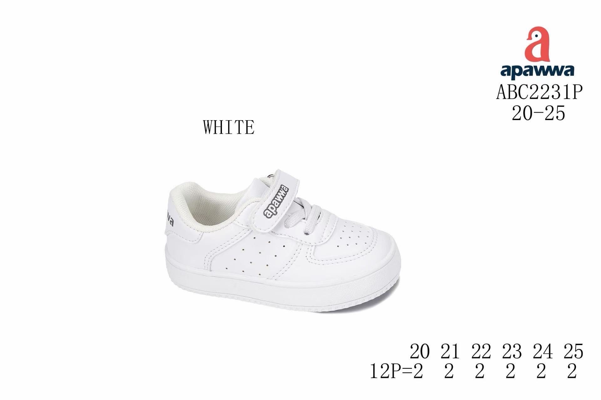 Apawwa ABC2231 White кросівки дитячі оптом розміри 20-25