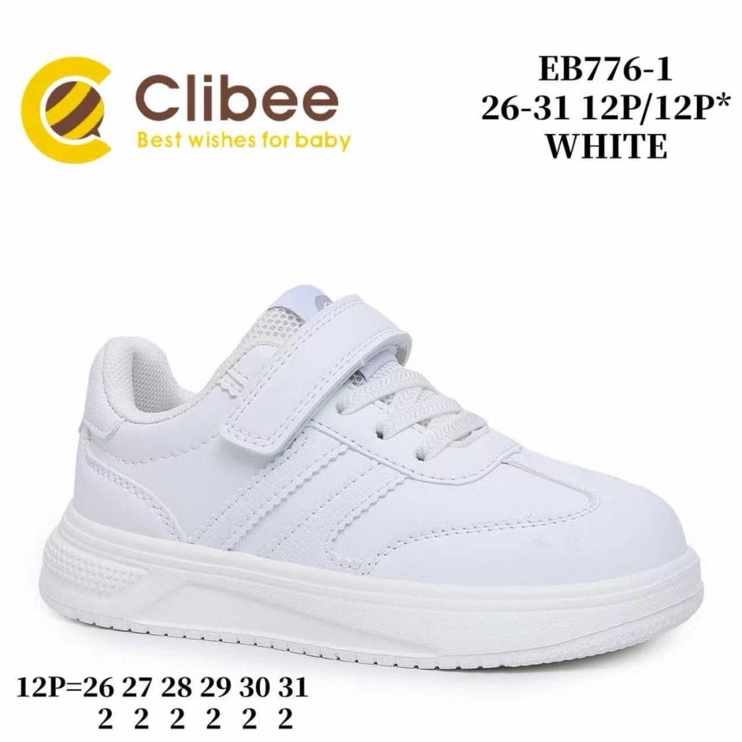 Clibee EB776 White кросівки дитячі оптом розміри 26-31