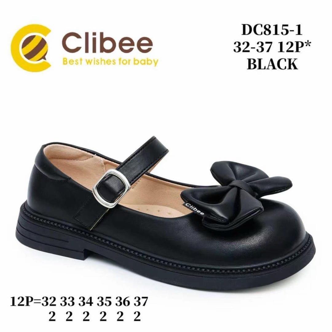Clibee DC815 Black туфлі для дівчаток оптом розміри 32-37