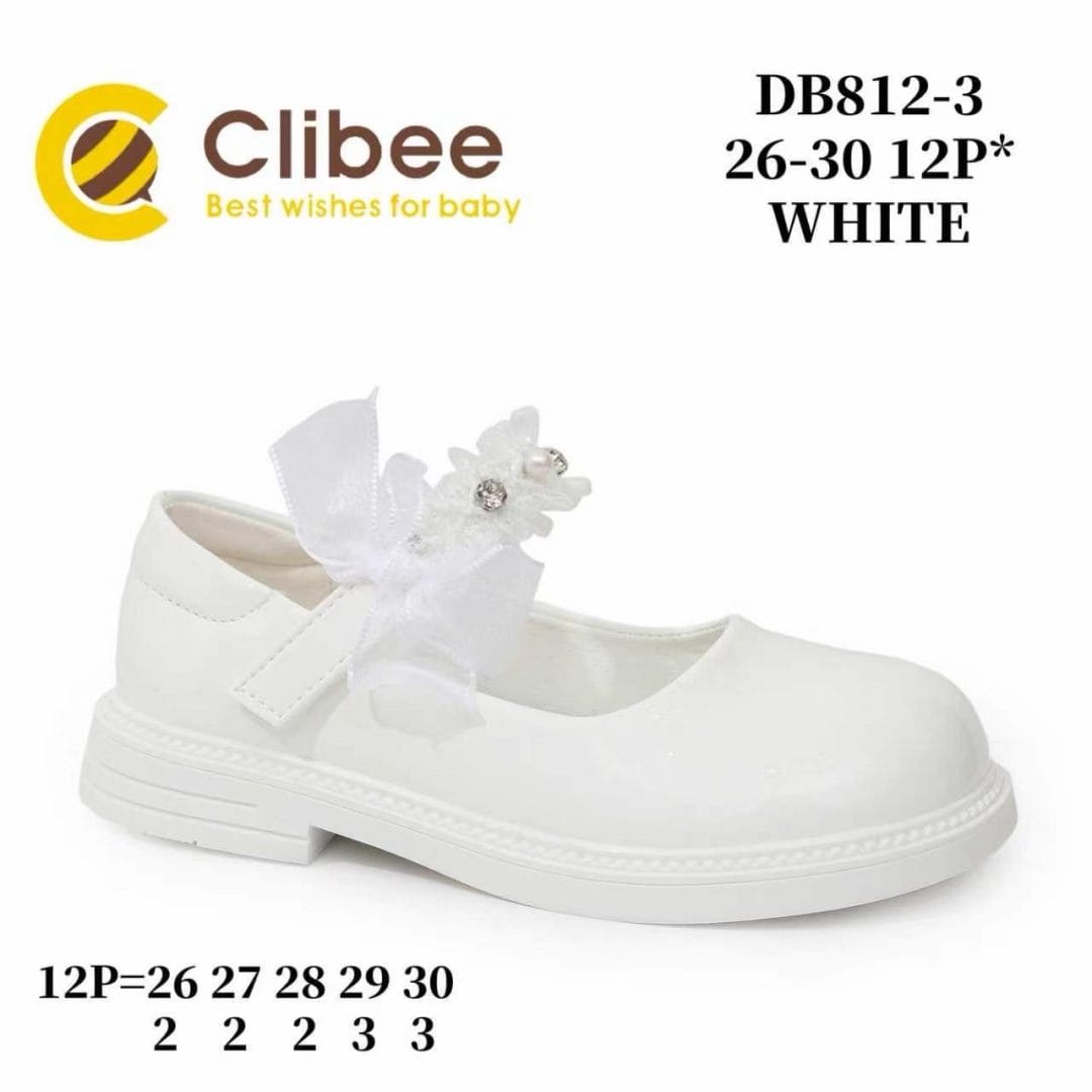 Clibee DB812 White туфлі для дівчаток оптом розміри 26-30