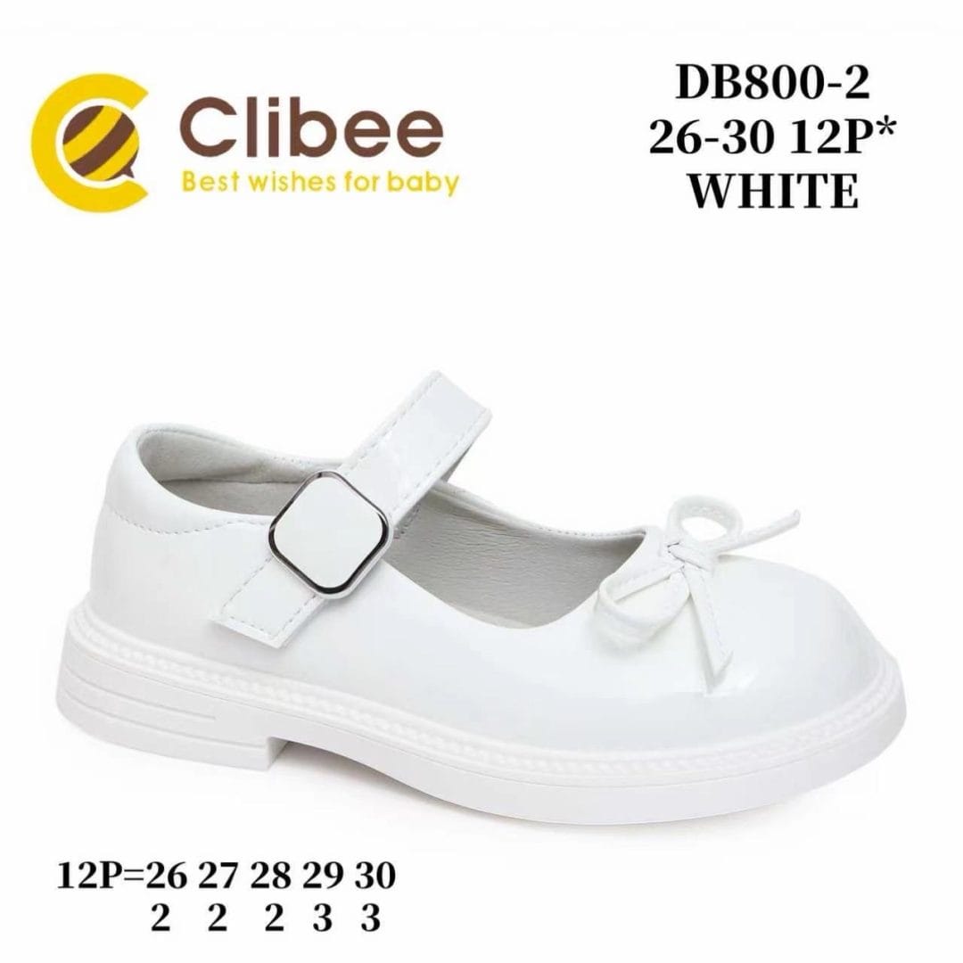 Clibee DB800 White туфлі для дівчаток оптом розміри 26-30