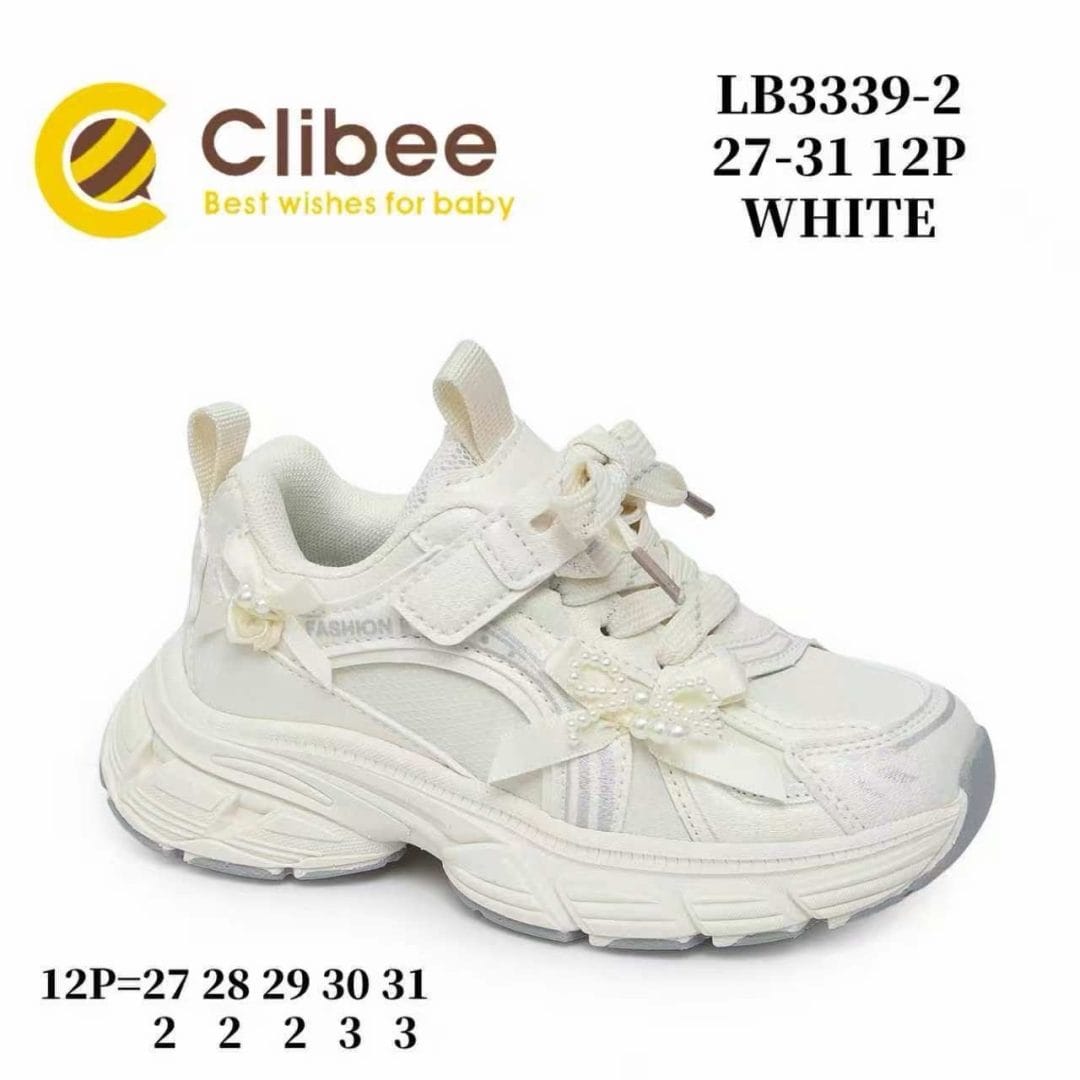 Clibee LB3339 White кросівки для дівчаток оптом розміри 27-31