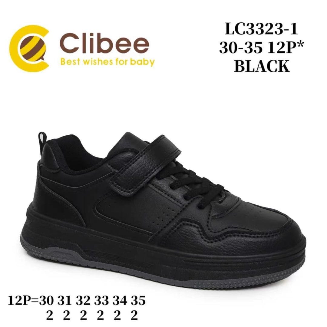 Clibee LC3323 Black кросівки для хлопчиків оптом розміри 30-35